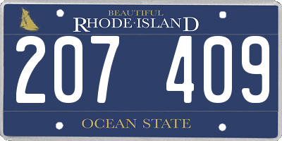 RI license plate 207409