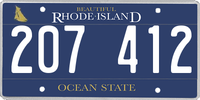 RI license plate 207412