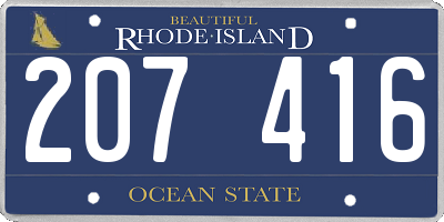 RI license plate 207416