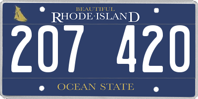 RI license plate 207420