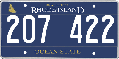 RI license plate 207422