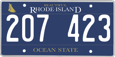 RI license plate 207423