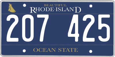 RI license plate 207425