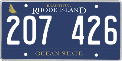 RI license plate 207426