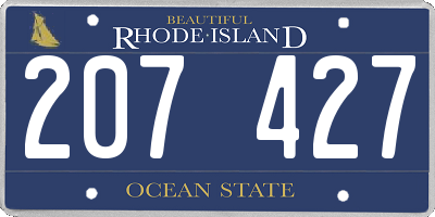 RI license plate 207427
