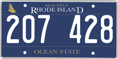 RI license plate 207428