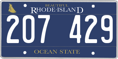 RI license plate 207429