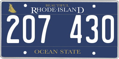 RI license plate 207430