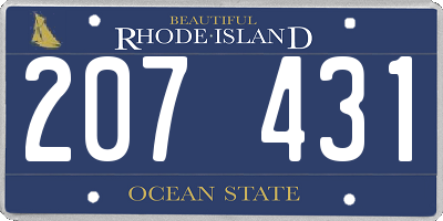 RI license plate 207431