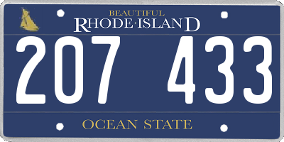 RI license plate 207433