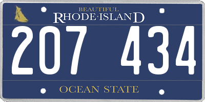 RI license plate 207434