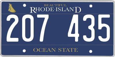 RI license plate 207435