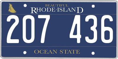 RI license plate 207436