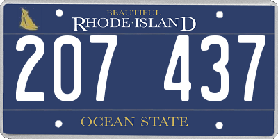 RI license plate 207437