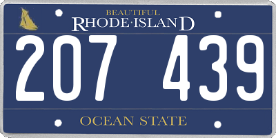 RI license plate 207439