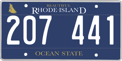 RI license plate 207441