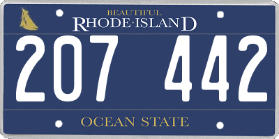 RI license plate 207442