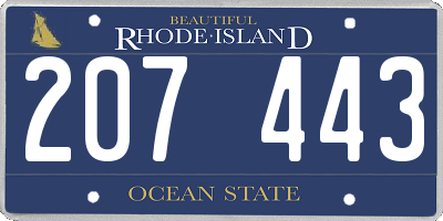 RI license plate 207443
