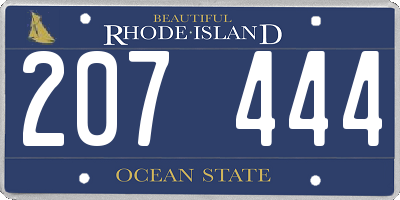 RI license plate 207444