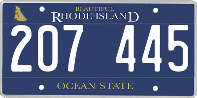 RI license plate 207445
