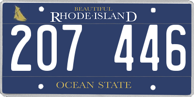 RI license plate 207446