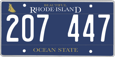 RI license plate 207447