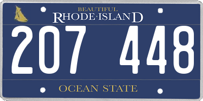 RI license plate 207448