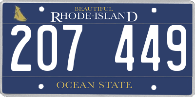 RI license plate 207449