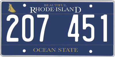 RI license plate 207451