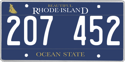 RI license plate 207452