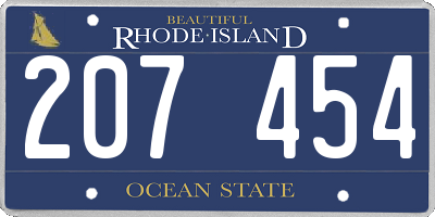 RI license plate 207454