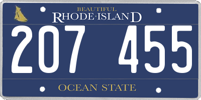 RI license plate 207455