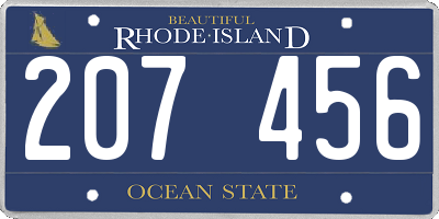 RI license plate 207456