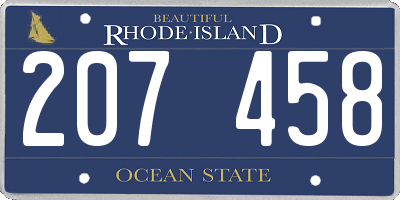 RI license plate 207458