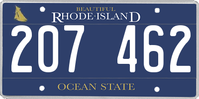 RI license plate 207462