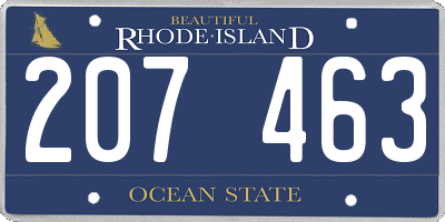 RI license plate 207463