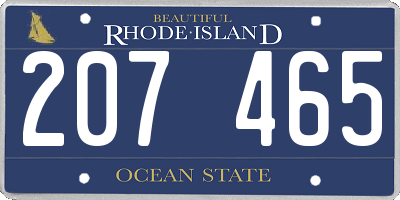 RI license plate 207465