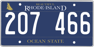 RI license plate 207466
