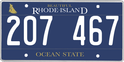 RI license plate 207467