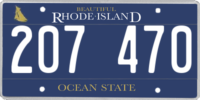 RI license plate 207470