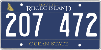 RI license plate 207472