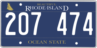 RI license plate 207474