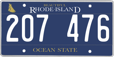 RI license plate 207476