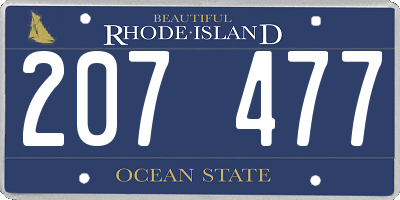 RI license plate 207477