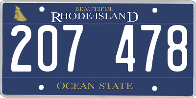 RI license plate 207478