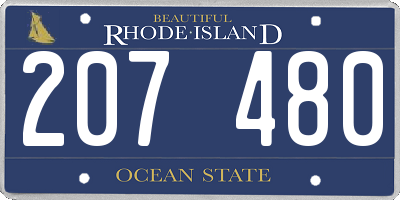 RI license plate 207480