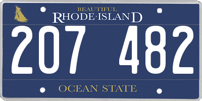 RI license plate 207482