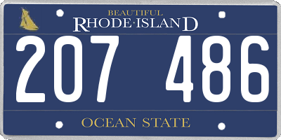 RI license plate 207486