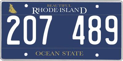 RI license plate 207489