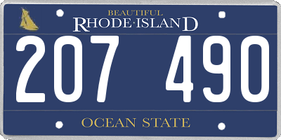 RI license plate 207490